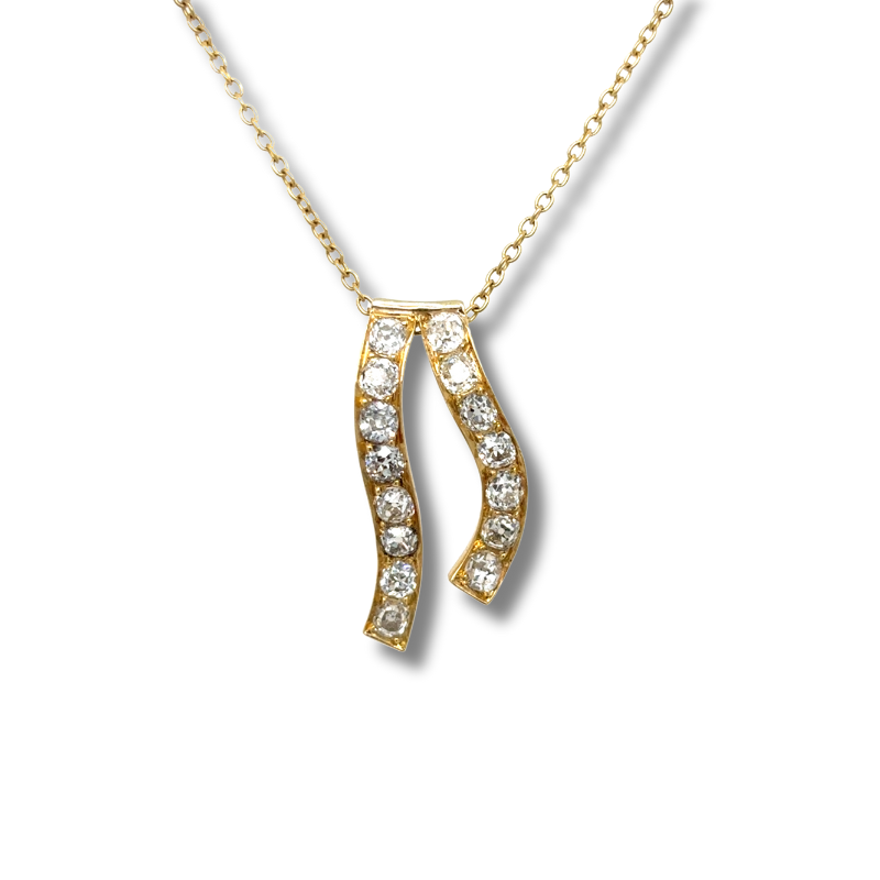 ESTATE - 16 14KY Victorian Dia 1.60ctw Pendant
Circa 1880s