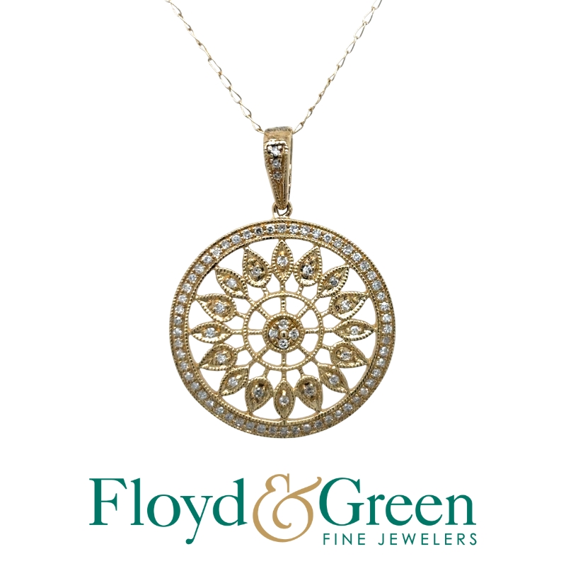 Diamond Sunburst Pendant Necklace