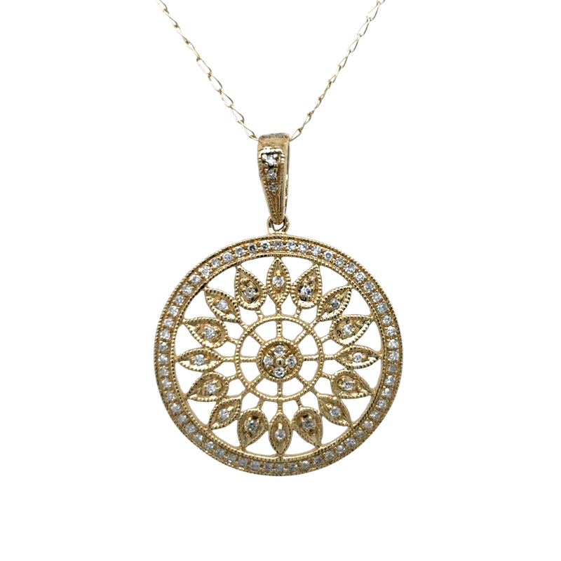 ESTATE - 16 14KY Dia .36ctw Pendant