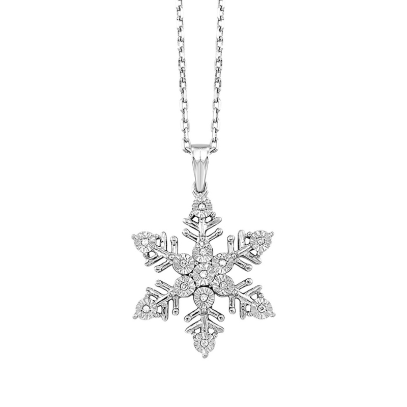 Diamond Snowflake Pendant Necklace