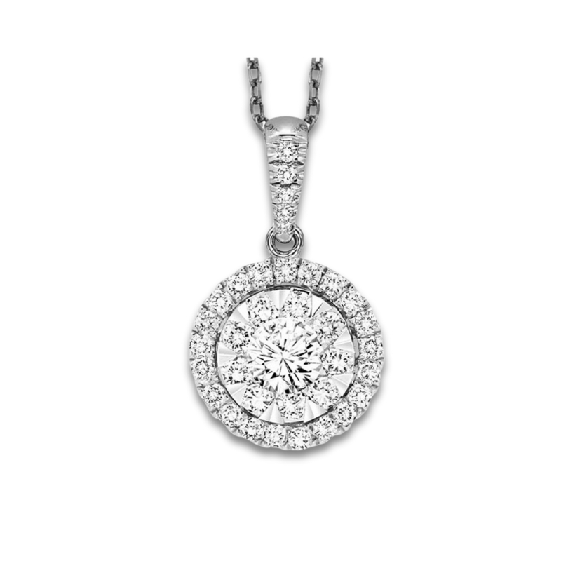 Diamond Halo Pendant Necklace