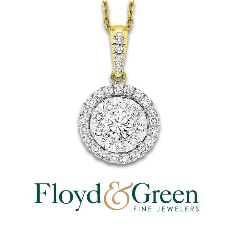 Diamond Halo Pendant Necklace
