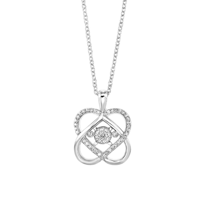 Interlocking Hearts Diamond Pendant Necklace