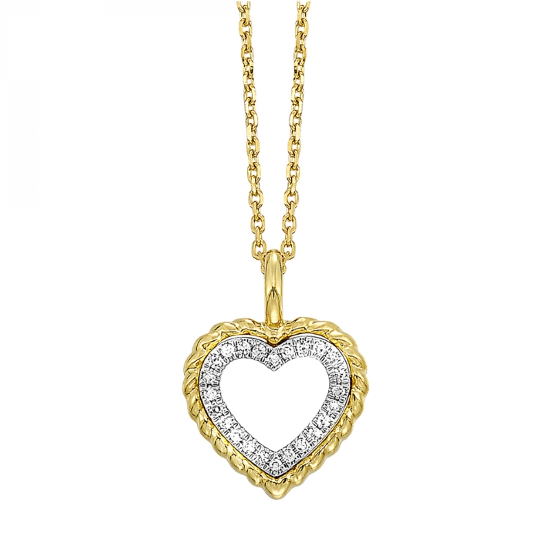 Diamond Rope Heart Pendant Necklace