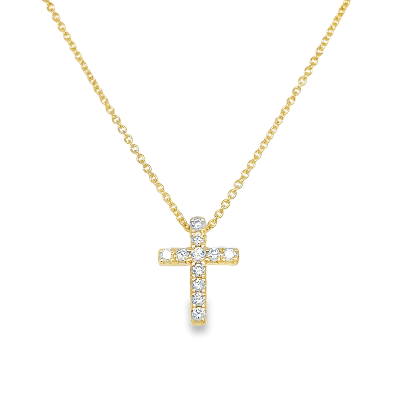 14KY Cross Pendant with Dia .10ctw