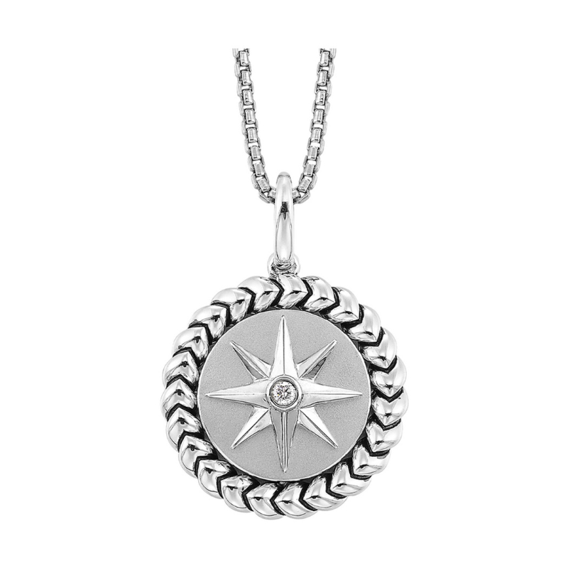 Diamond Compass Pendant Necklace
