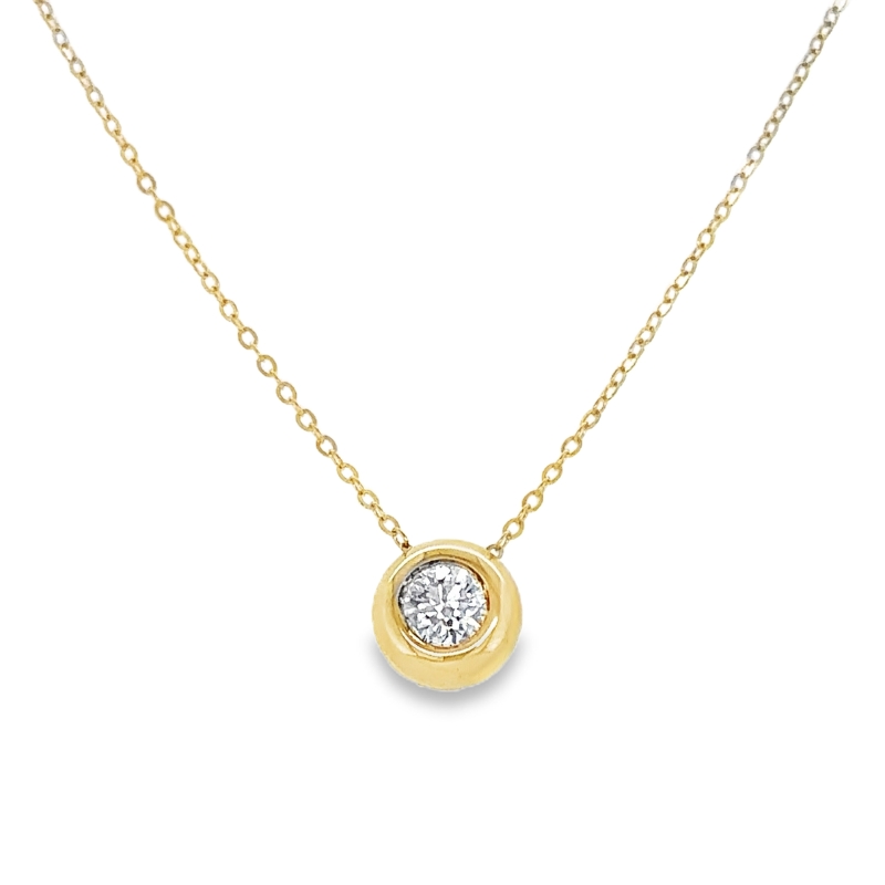 18 18KY Dream Solitaire Pendant Necklace .21ctw G/H VS