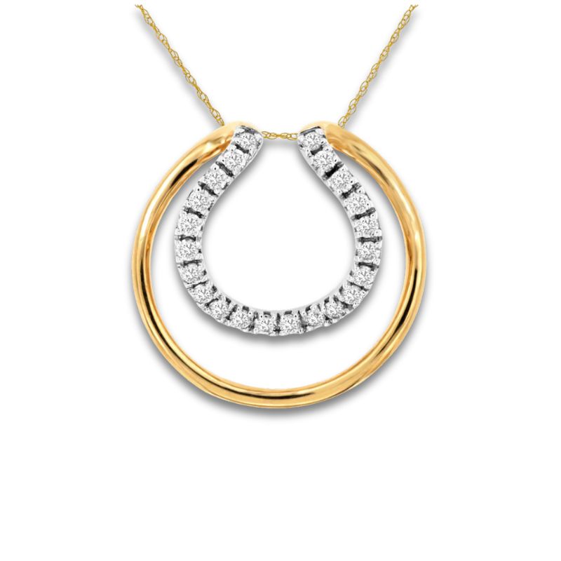 Gold & Diamond Double U Pendant Necklace