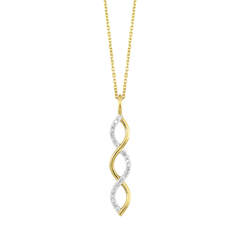 Intertwined Strands Drop Pendant Necklace