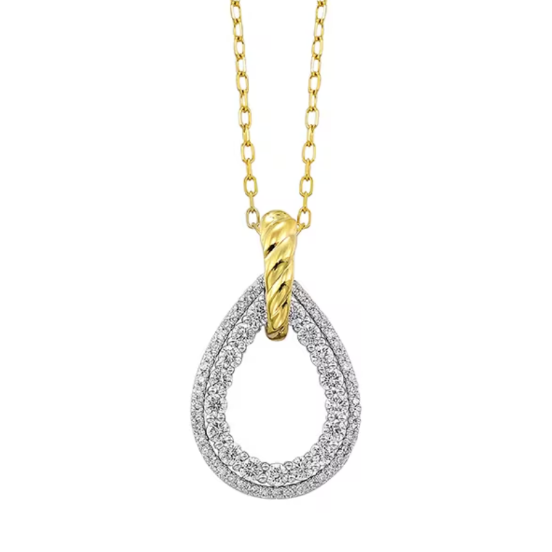 14Kt Gold Diamond Pear Shape Pendant