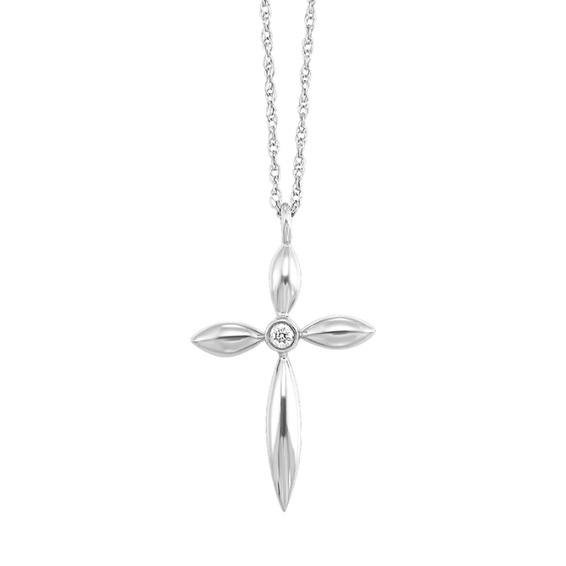 10Kt Gold Diamond Cross Pendant