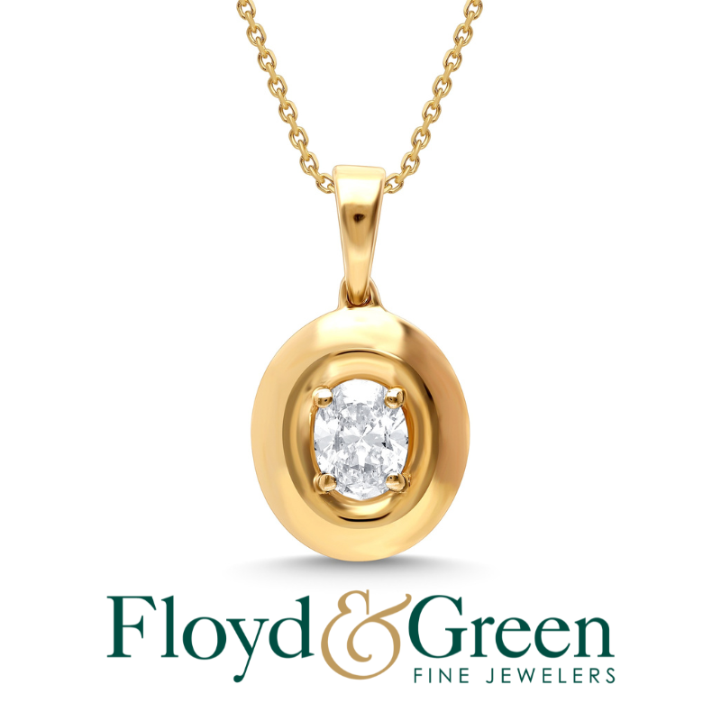Martin Flyer Oval Diamond Bezel Set Pendant