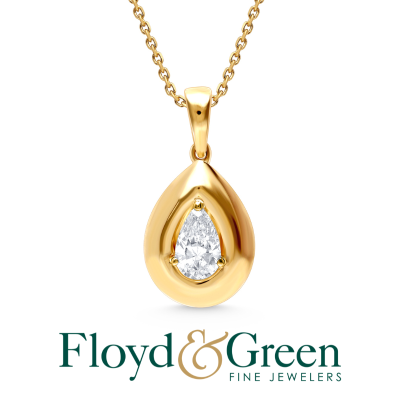Martin Flyer Pear Diamond Bezel Set Pendant
