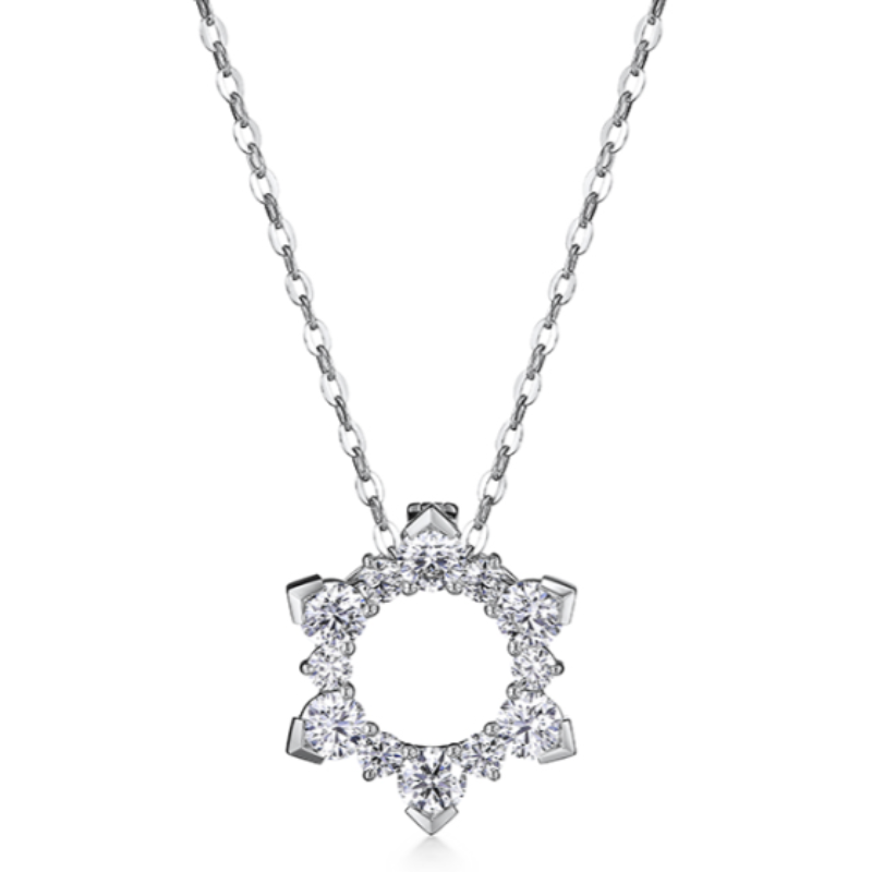HOF 18 18KW Aerial Sunburst 0.55ctw G-H/VS diamond enhancer pendant necklace
