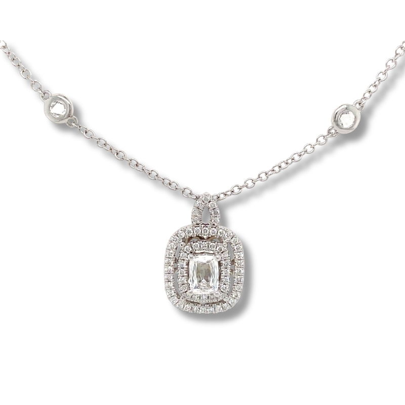 Promise-Cut Diamond Pendant Necklace