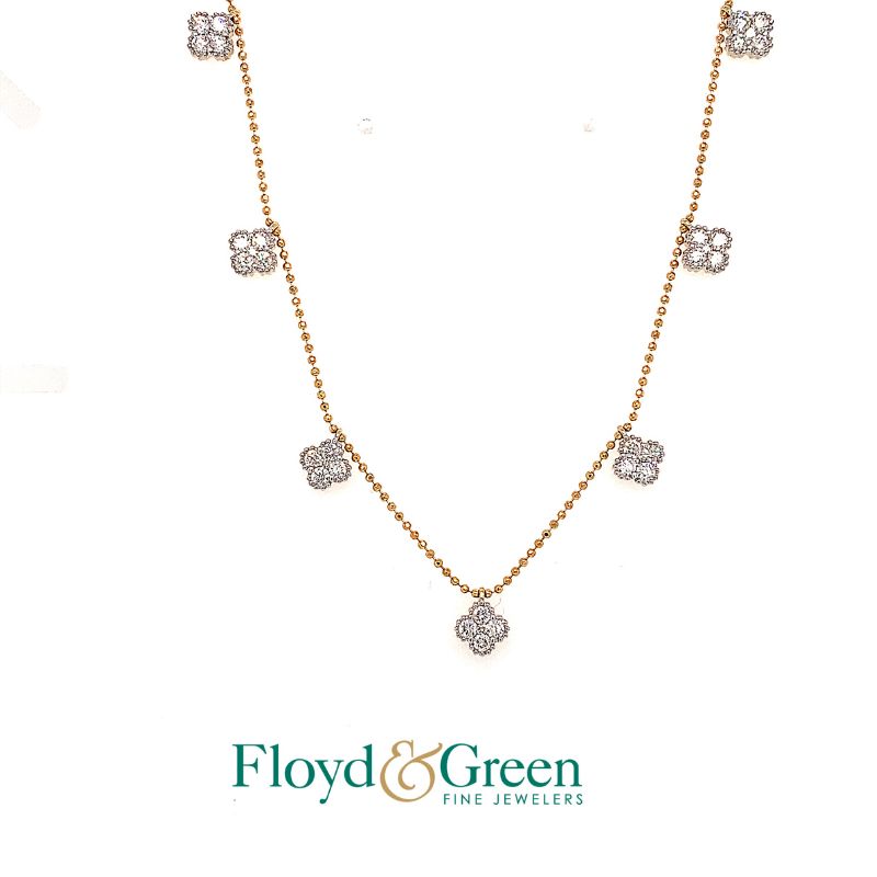 Diamond Clover Station Necklace