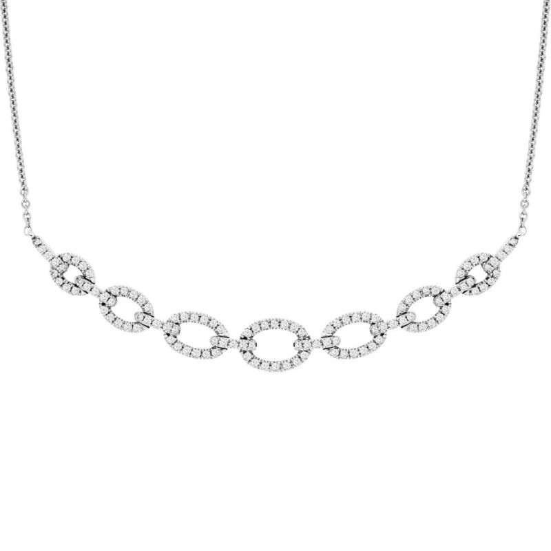 Graduated Oval Link Diamond Necklace