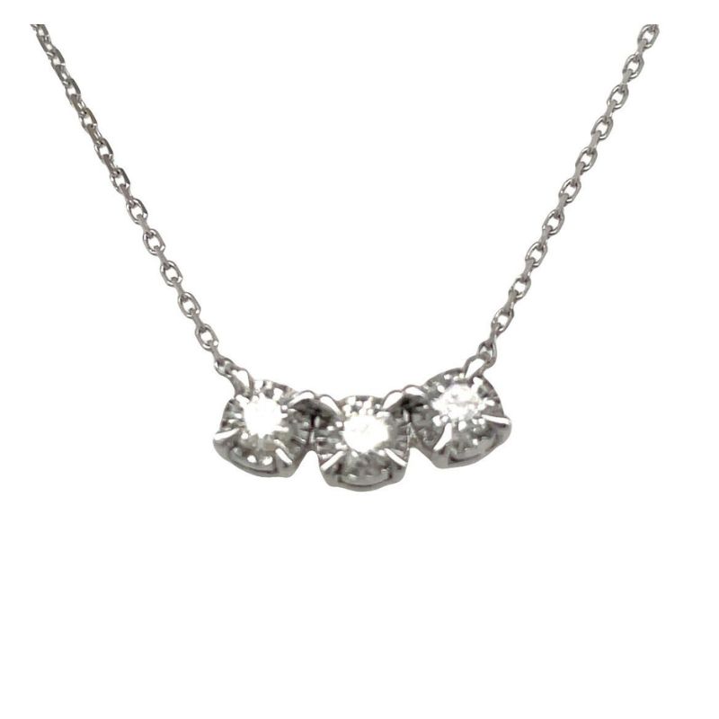 3 Stone Diamond Necklace
