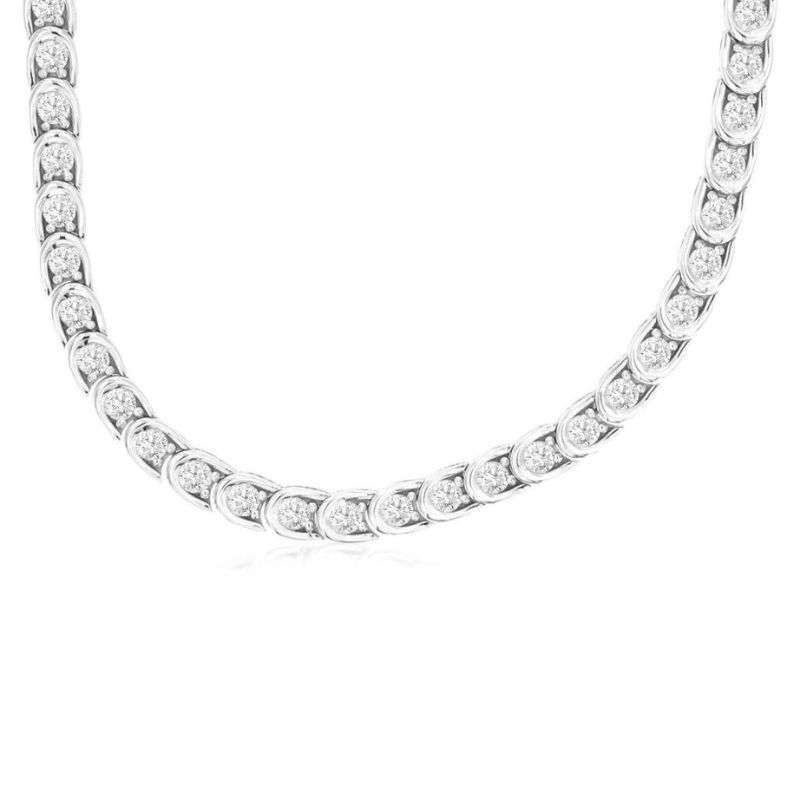 Diamond U Link Tennis Necklace