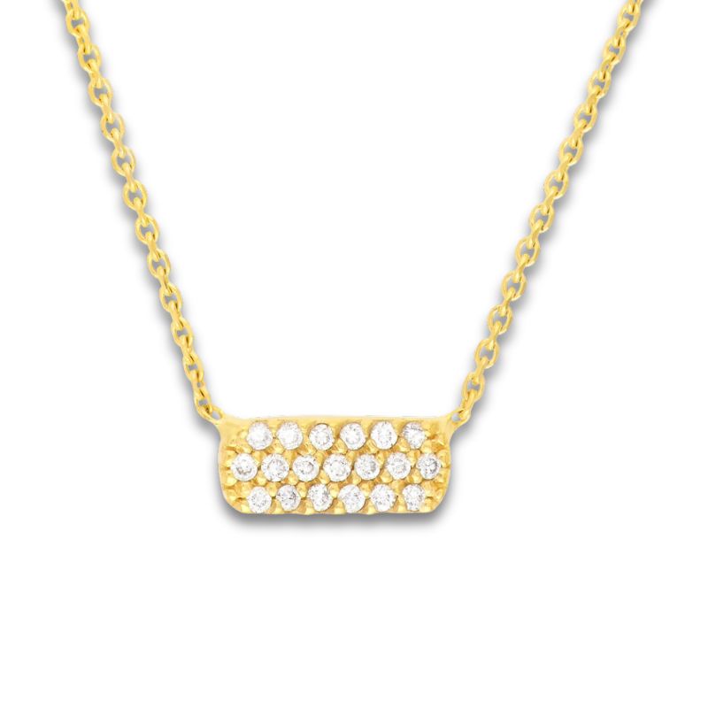 Diamond Pavé Mini Tag Necklace