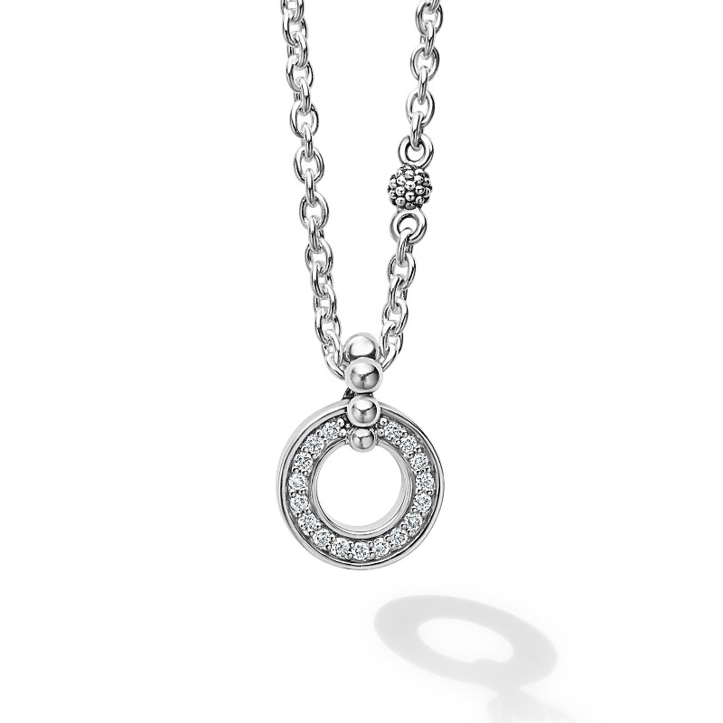 LAGOS Caviar Spark Diamond Circle Pendant Necklace