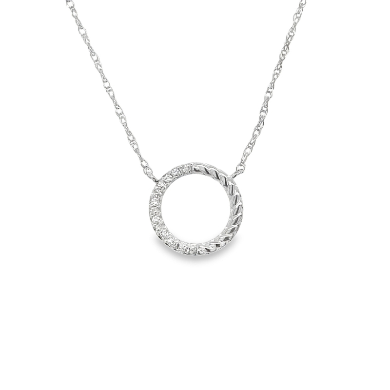 Diamond Circle Pendant Necklace