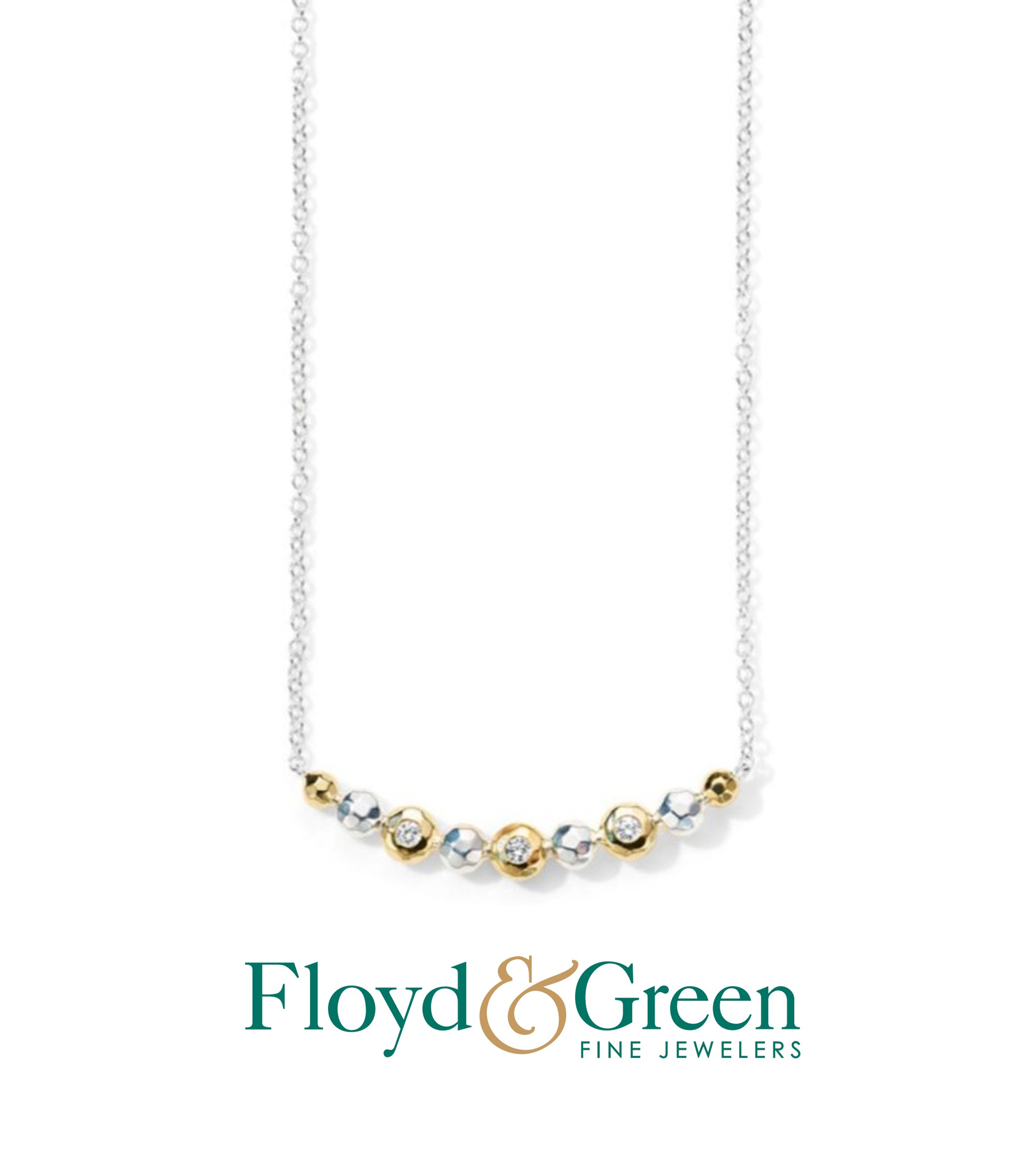 Ippolita 16-18 SS/18K Chimera Paparazzi Necklace w/ Dia .13ctw