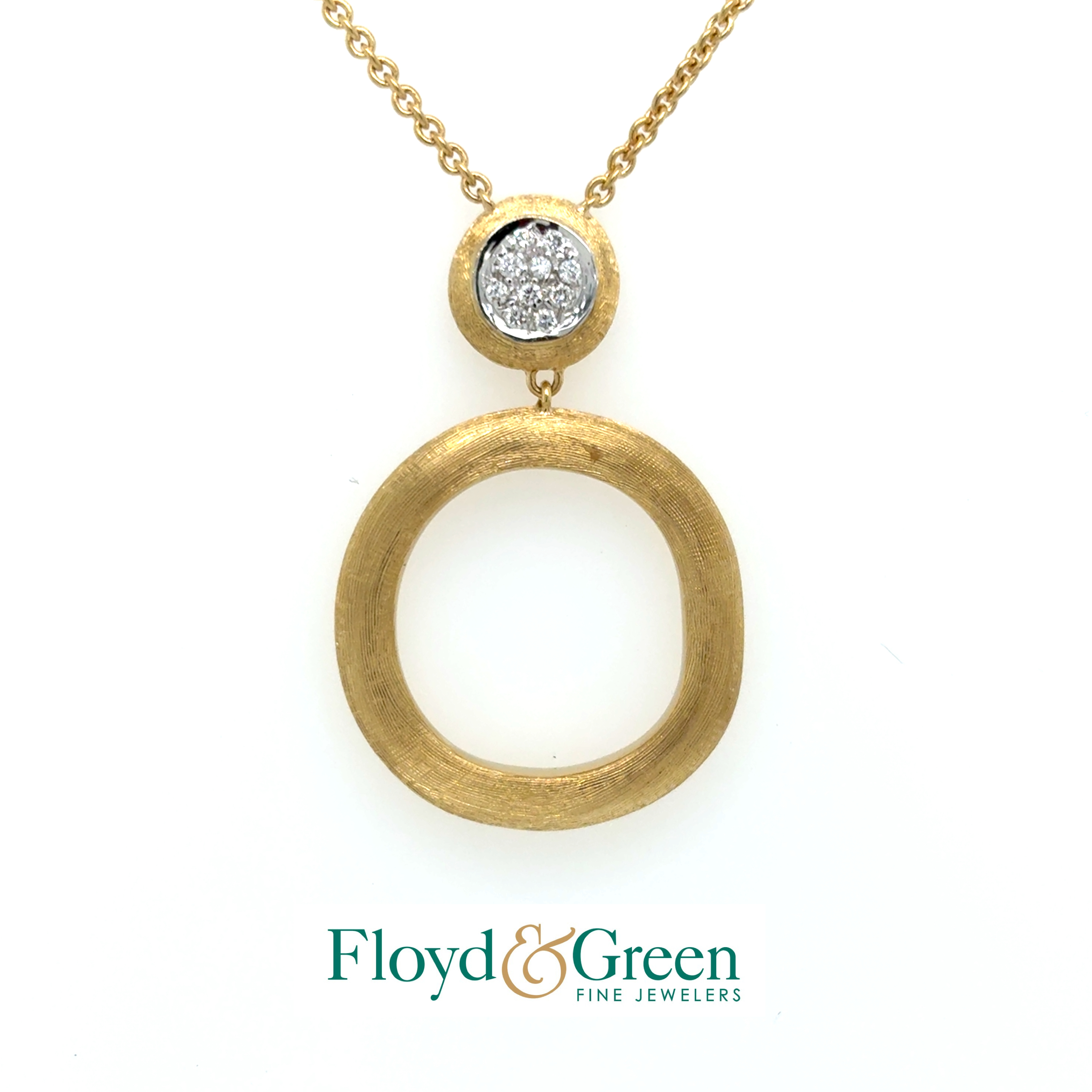 Marco Bicego 18KY Jaipur Diamond Pendant, 10 Rd, 0.08ct, G VVS2-VS1, on 18KY Chain, 17 - 18 inch