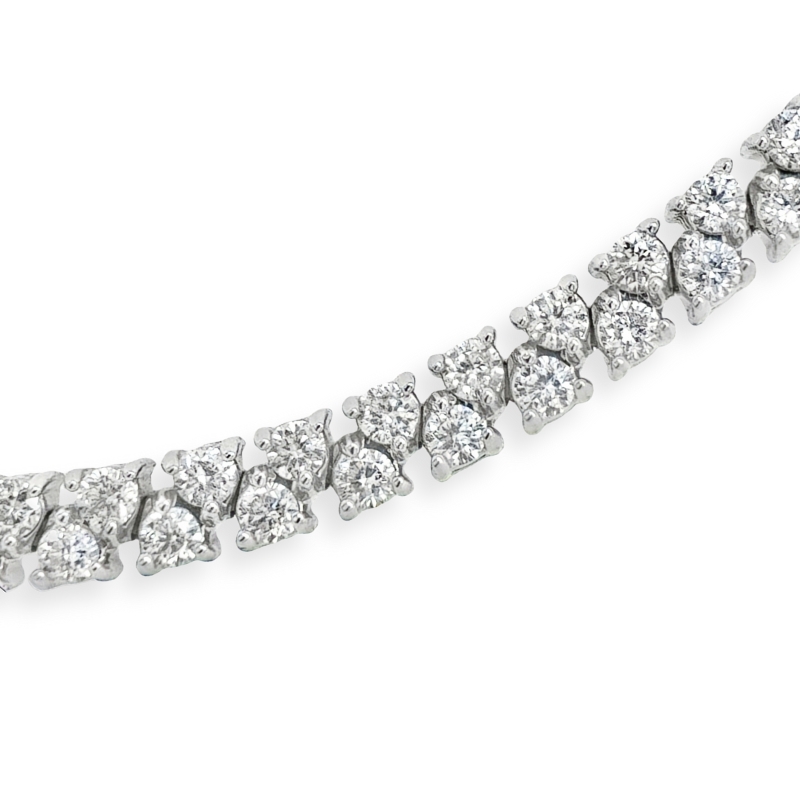 Double Row Diamond Tennis Necklace