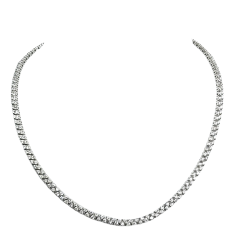 15.5 14KW Diamond Tennis Necklace 7CTW G-H VS2-SI1