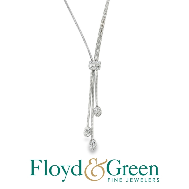 Marco Bicego 18KW Diamond Santorini Lariat, 45 Roud, 0.34ct, G VVS2-VS1, 16.5 inch