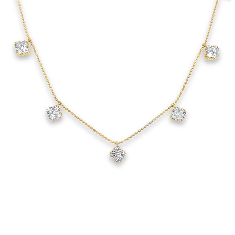 Diamond Clover Station Necklace
