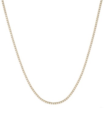 S/O- 14K Yellow Gold 5ctw Lab Grown Diamond Tennis Necklace 16