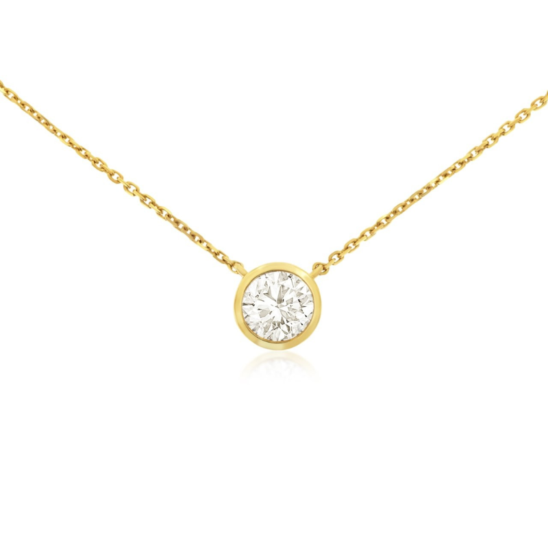 18 14KY bezel 0.5ct round LGD Necklace
