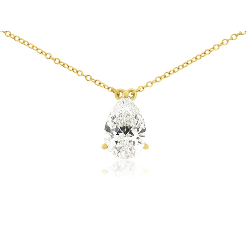 18 14KY 2.04ct pear LGD Necklace