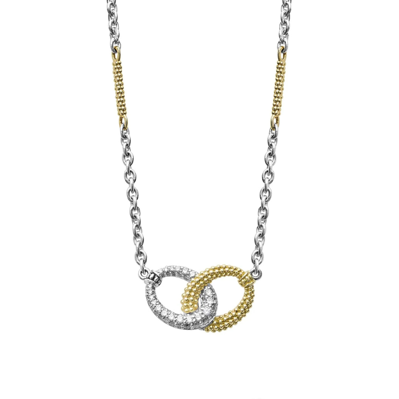 LAGOS Caviar Lux Diamond Interlocking Pendant Necklace
