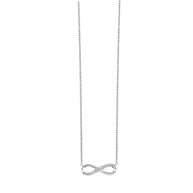 Silver Diamond Infinity Necklace