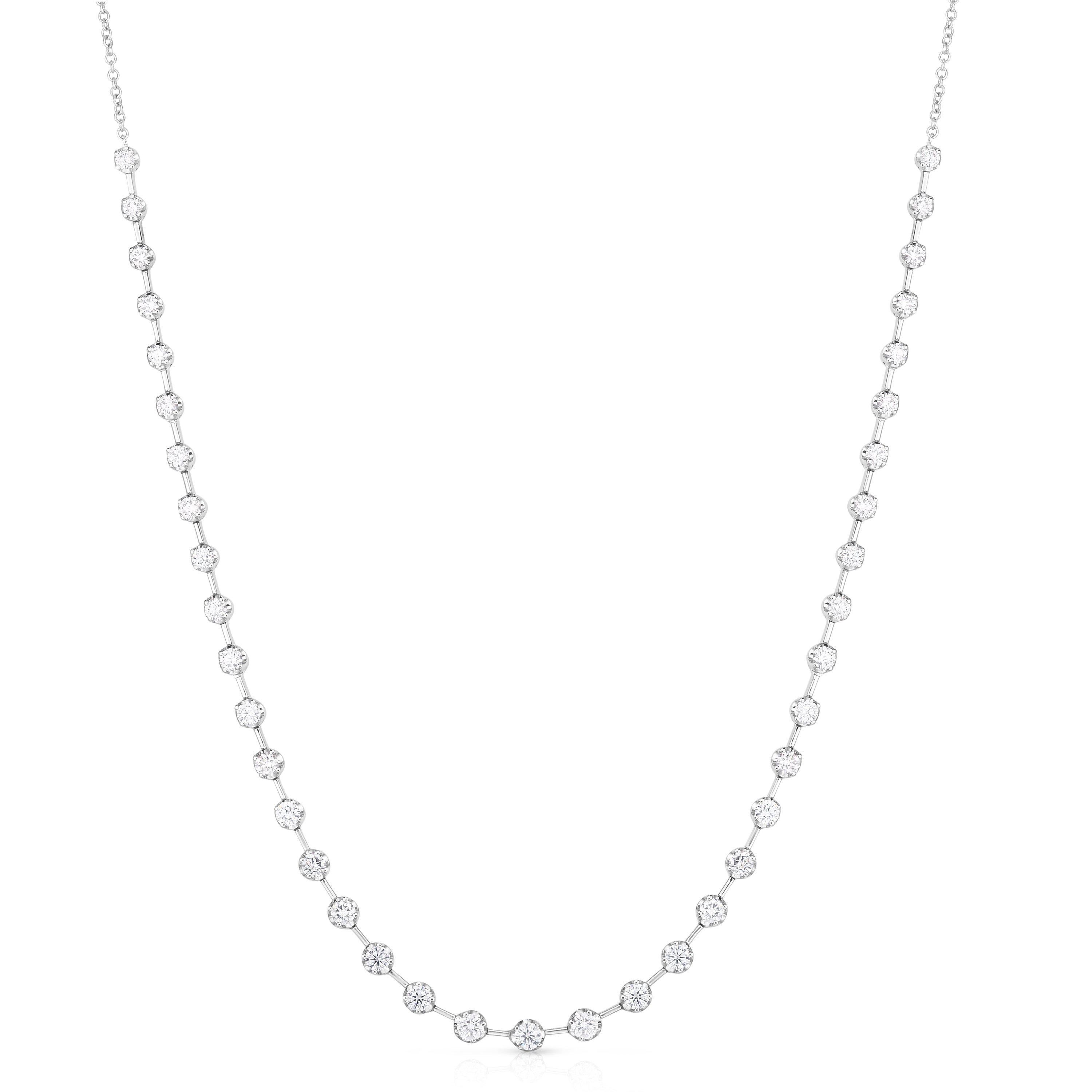 18 14KW 2ctw I-J/SI1 diamond and bar necklace
