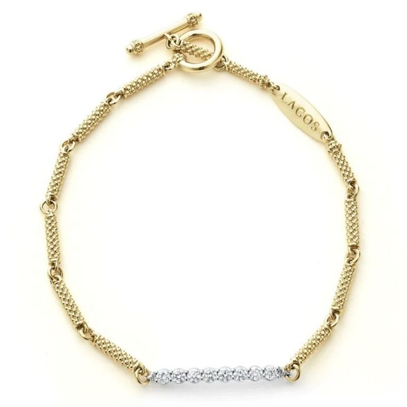 LAGOS Signature Caviar 18K Gold Superfine Diamond Bracelet