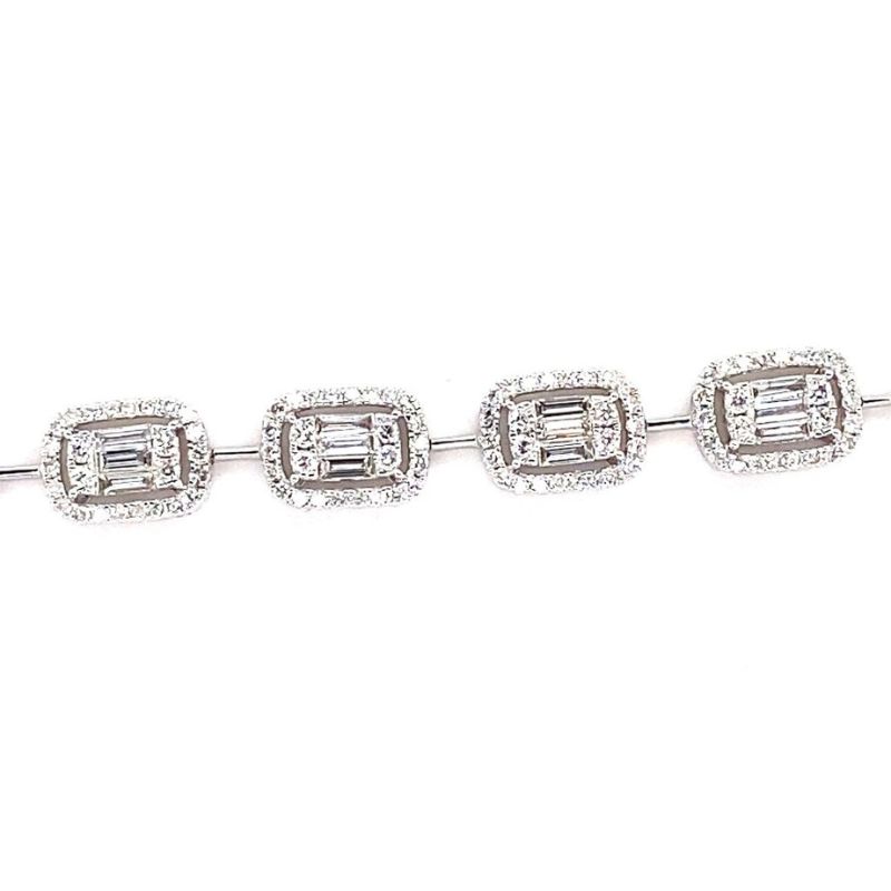 Rectangular Link Diamond Bracelet