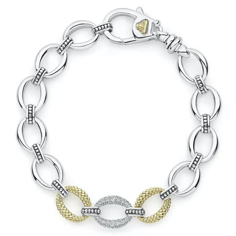 LAGOS Caviar Lux Single Station Diamond Link Bracelet