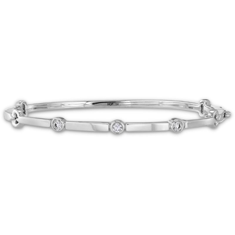 18KW Copley Multi Stone Bangle .18ctw I-J VS-SI