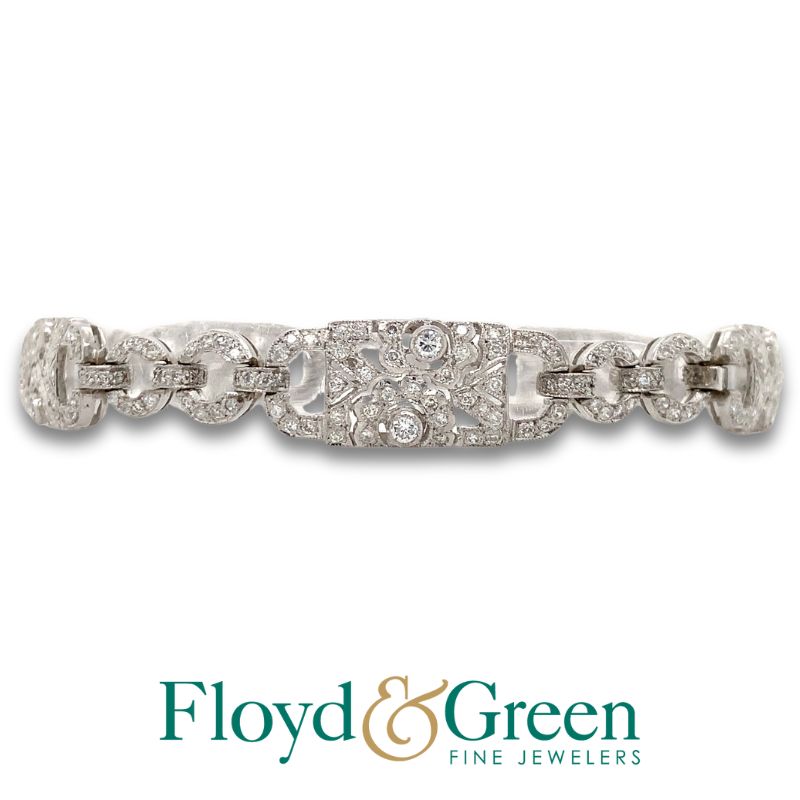Antique Style Filagree Diamond Bracelet