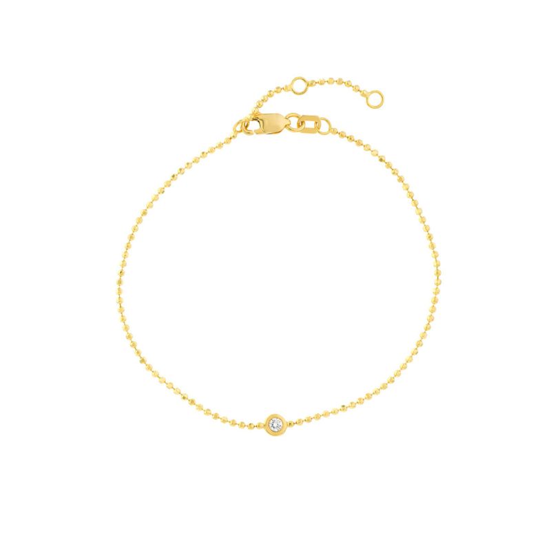 Bezel Set Diamond Adjustable Bracelet