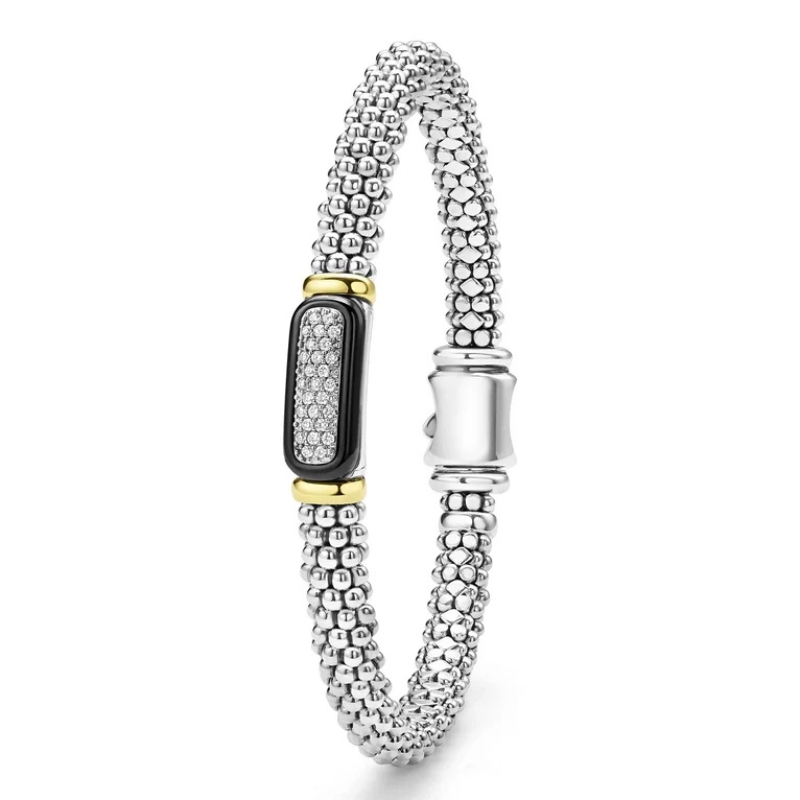 LAGOS Black Caviar Diamond Bar Bracelet