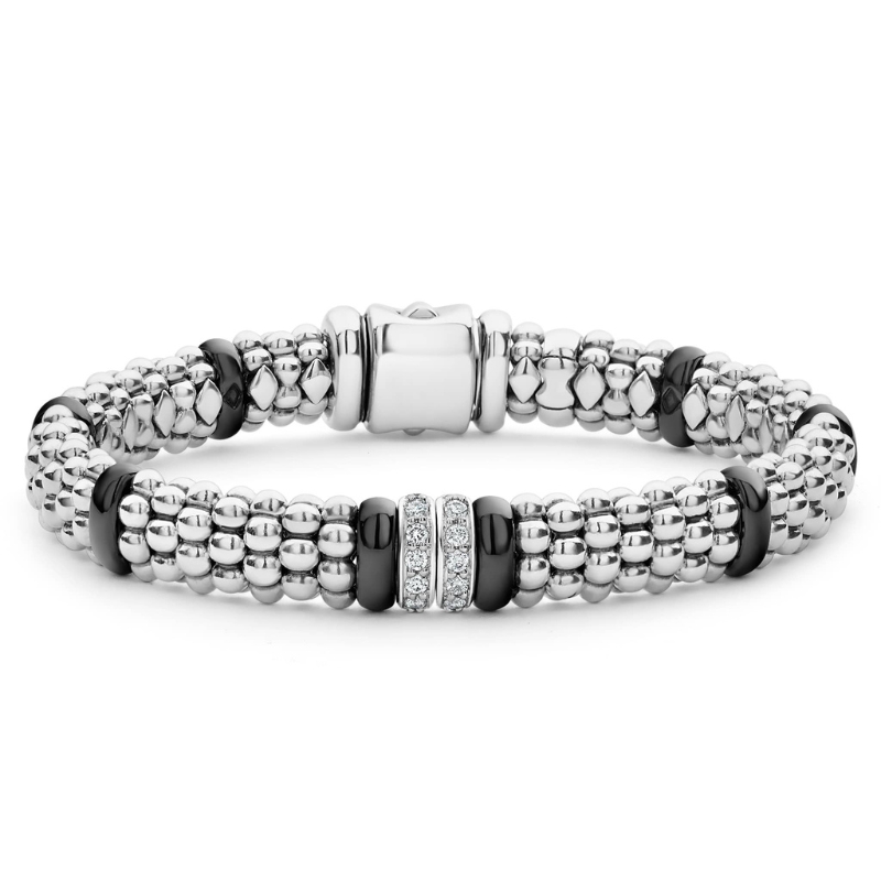 LAGOS Black Caviar Double Diamond Station Bracelet