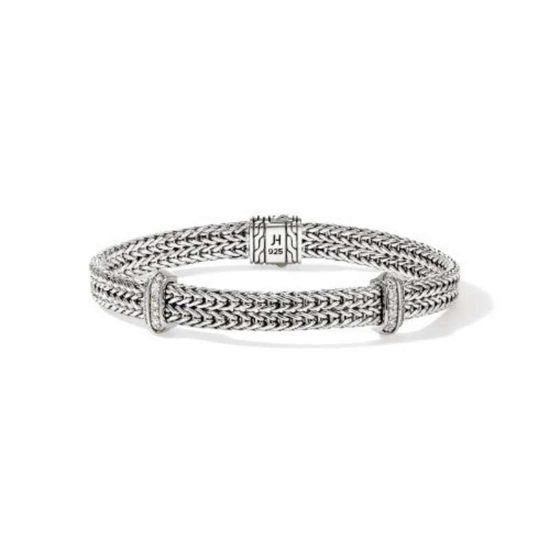 SS Icon Link Diamond Pavé .33ctw Bracelet Size Medium