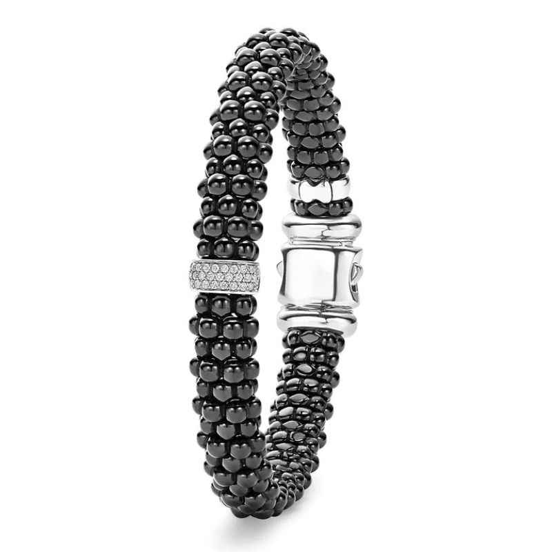 LAGOS Black Caviar Single Diamond Station Bracelet