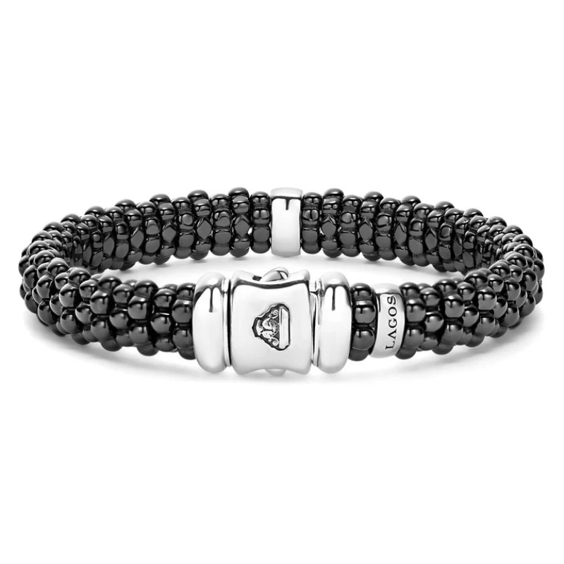 LAGOS Black Caviar Single Diamond Station Bracelet