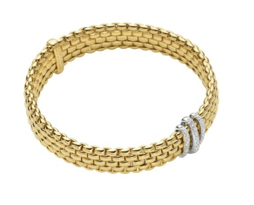 S/O-BRACELET W/DIA.- PANORAMA COLLECTION
0.23CT. 
YG, SIZE:M